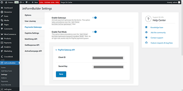 enabling the gateway settings