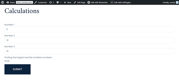 finding the biggest number formula works on the front
