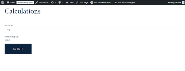 rounding up formula works on the front