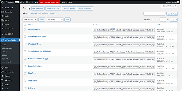 specification of the form ID