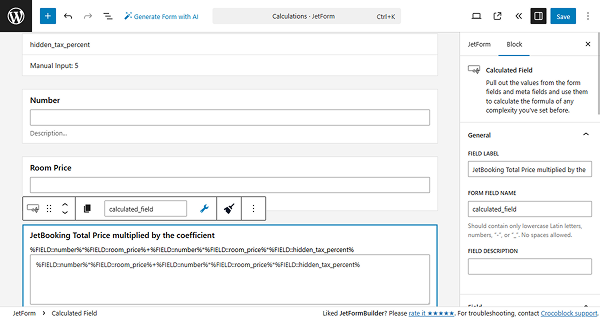 total price multiplied by the coefficient formula