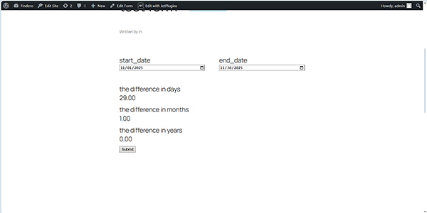 calculated the difference in days on the front end
