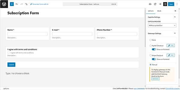 the gateway settings block unrolled