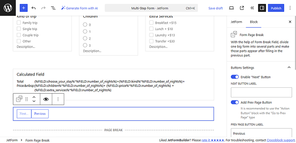 form page break added