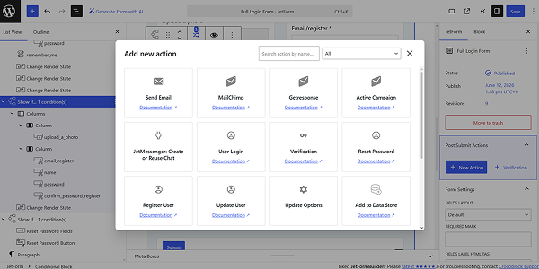 adding new post submit action