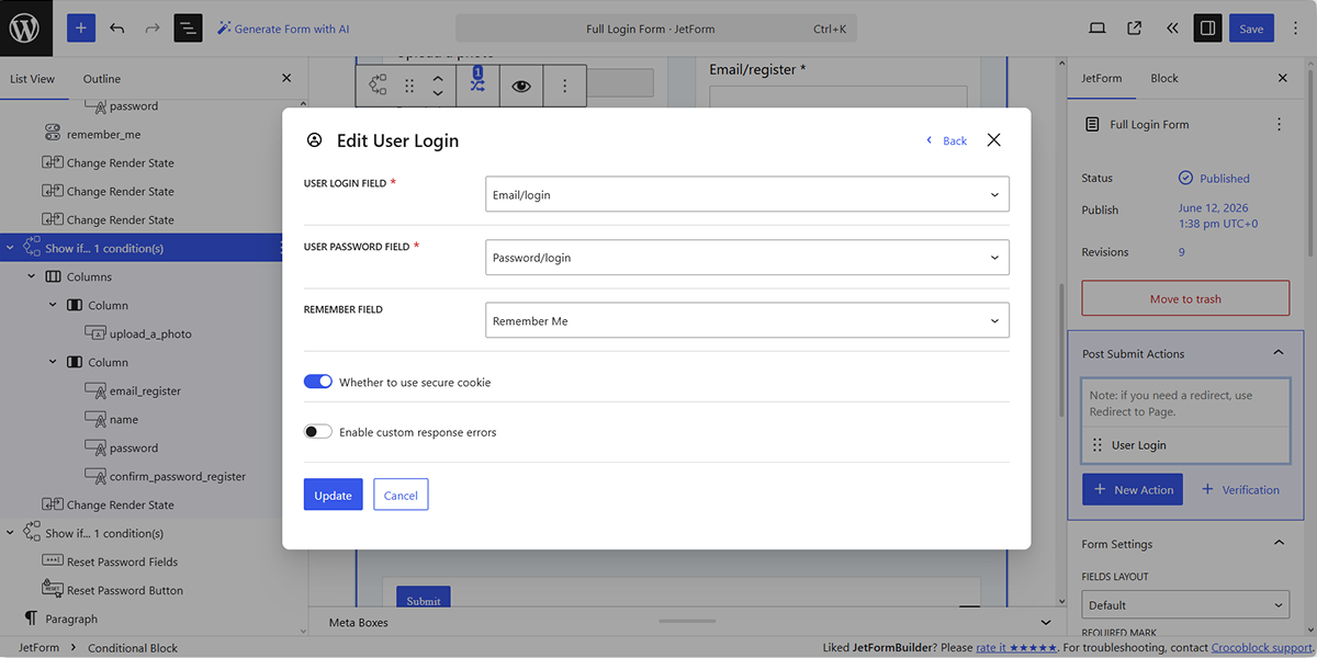 How to Build a WordPress Login Form 一 JetFormBuilder | Crocoblock