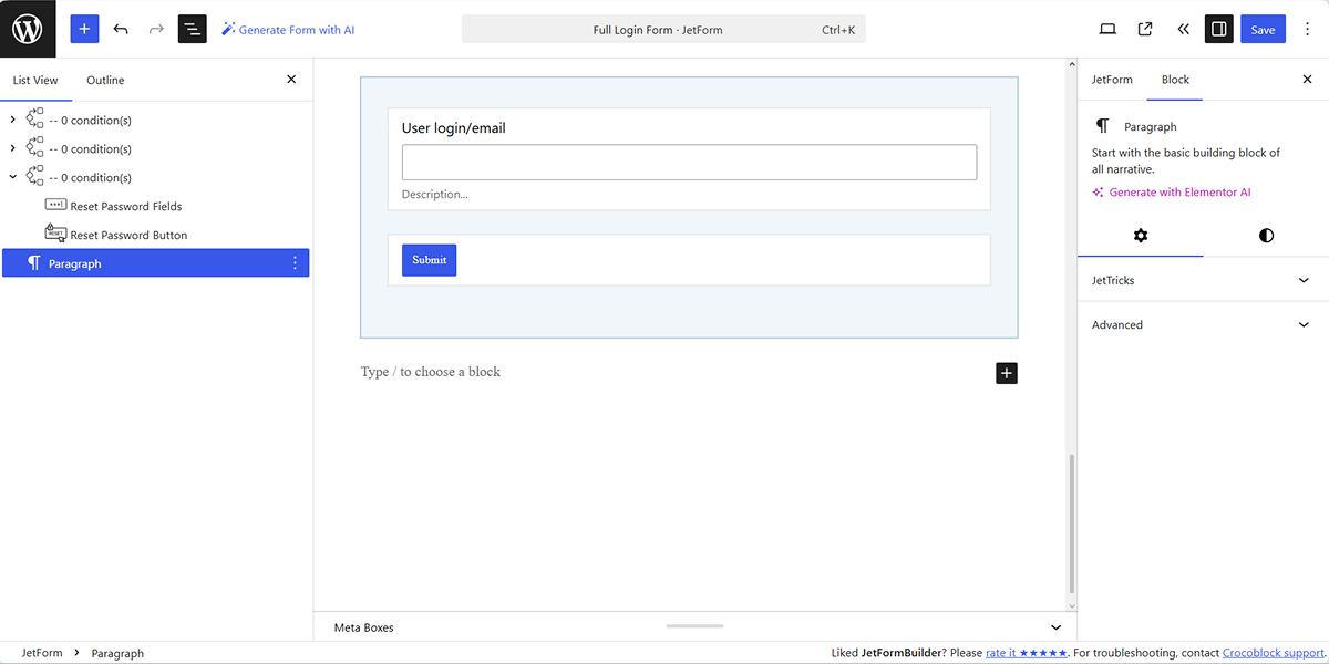 How to Build a WordPress Login Form 一 JetFormBuilder | Crocoblock