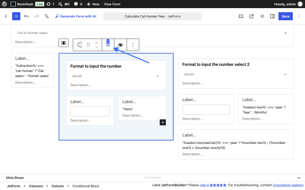 conditional block